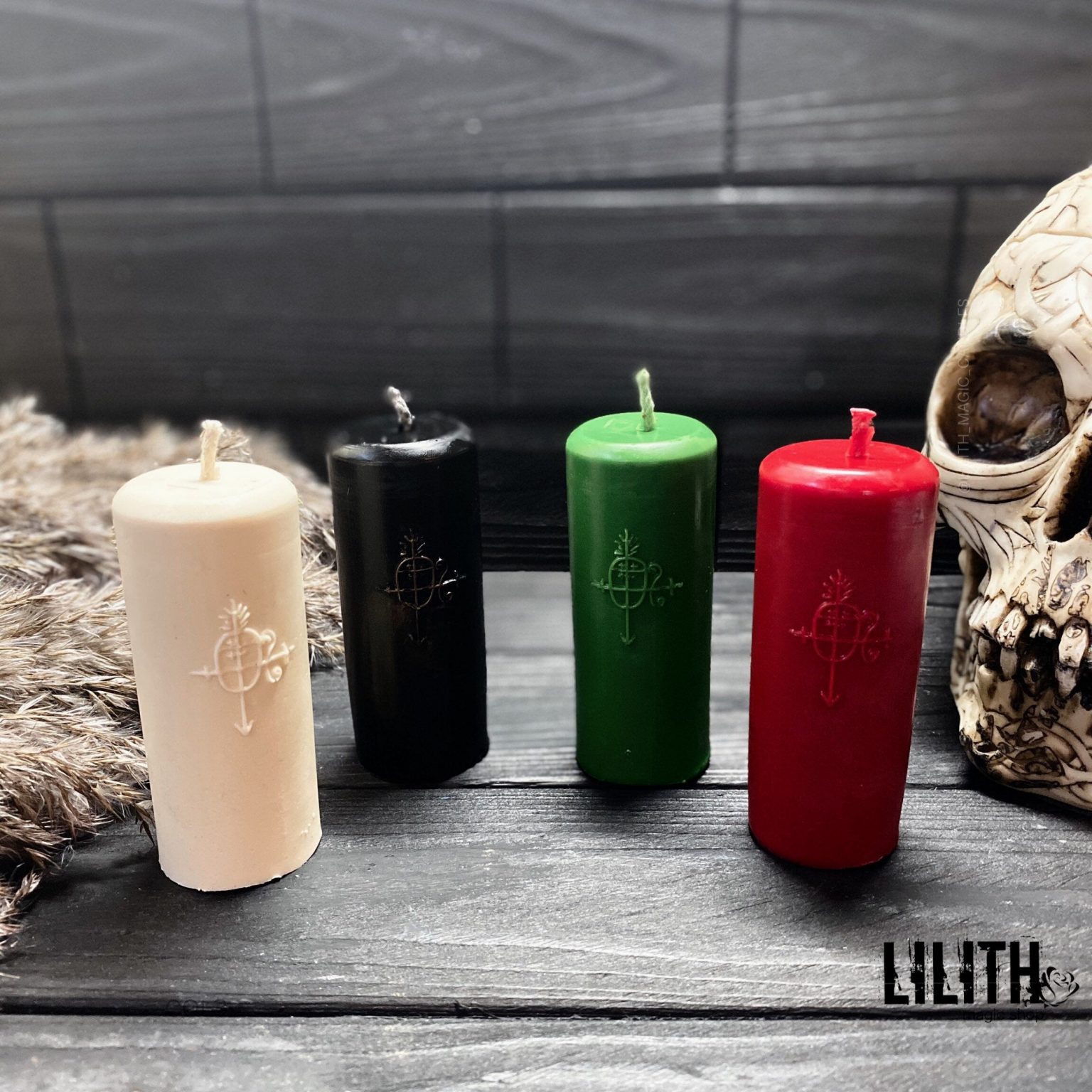 Santa Muerte Sigil Beeswax Ritual Candle Lilith Magic Candles
