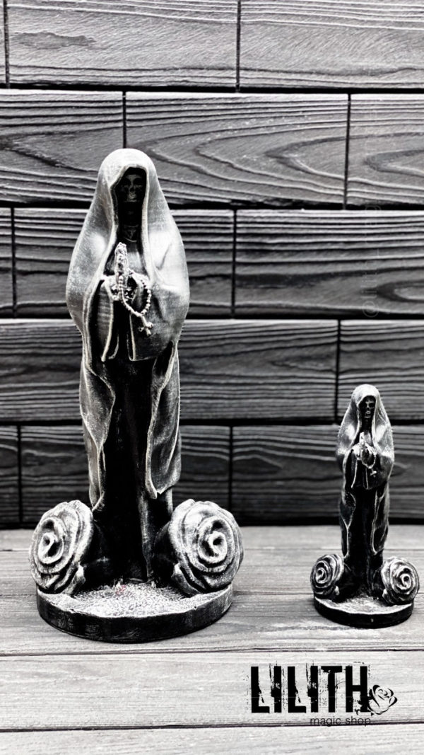 Santa Muerte (Holy Death) Big 11.8 Inches Gypsum Figurine – Clear Varnish Finish