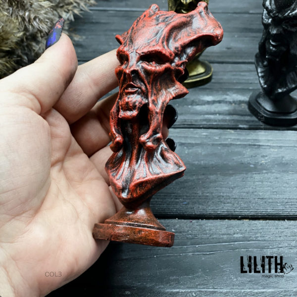 Demon Gypsum Figurine – Clear Varnish Finish – for Appealing to Demons or Strengthening Black Magic Spells