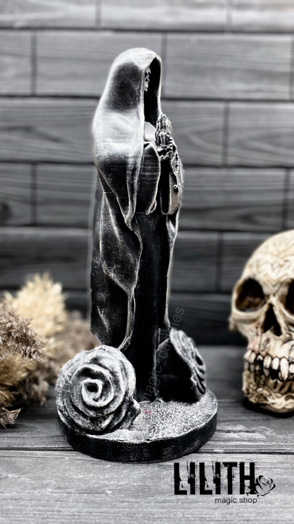 Акція – сіра статуэтка Смерті (Santa Muerte) 💀 30 см з високоміцного гіпсу