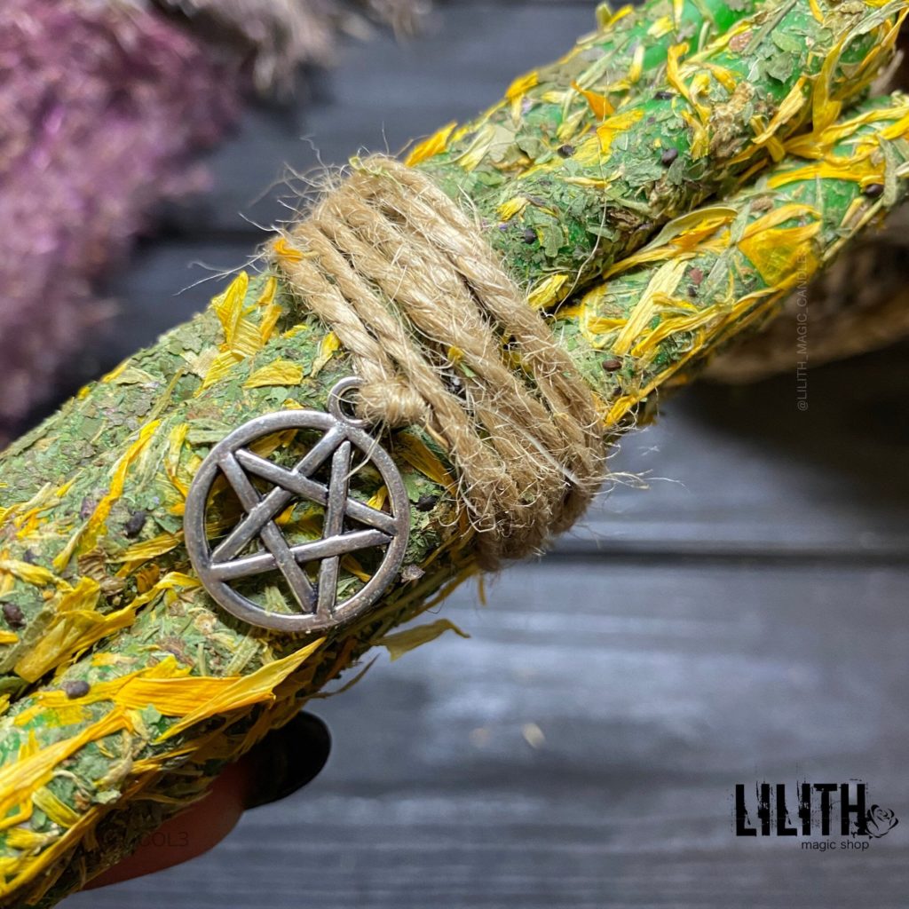Set of 5 Money Spell Beeswax Ritual Candles with Herbs - Lilith Magic ...