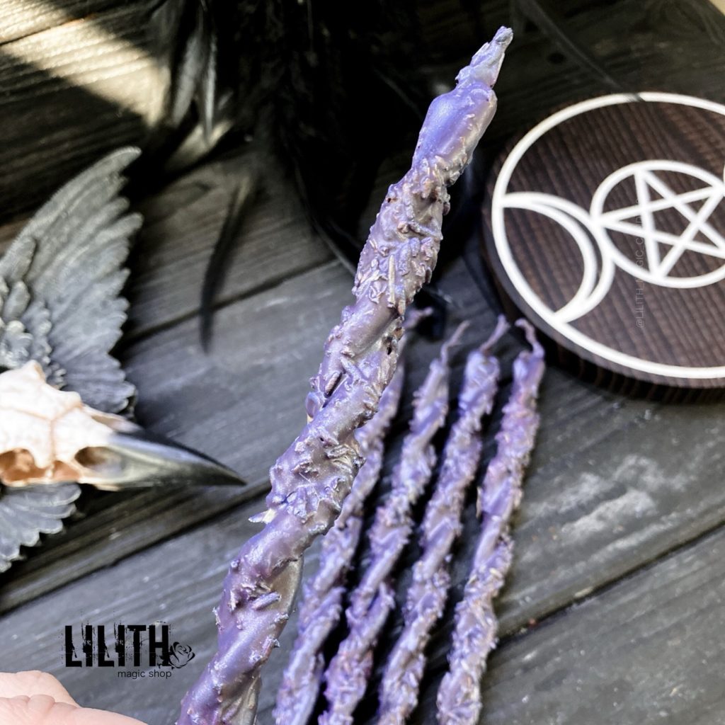 Set of 5 Potential Unlocking Twisted Beeswax Ritual Candles with Herbs