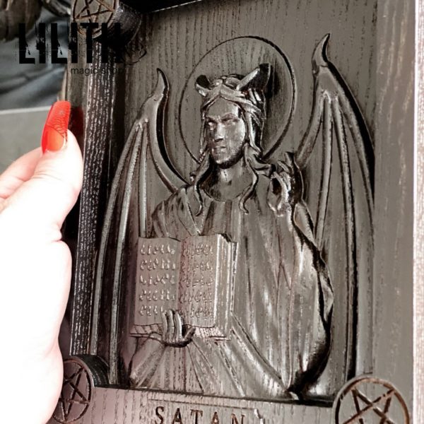 Satan Wooden Icon for Appealing to Satan or Strengthening Black Magic Spells