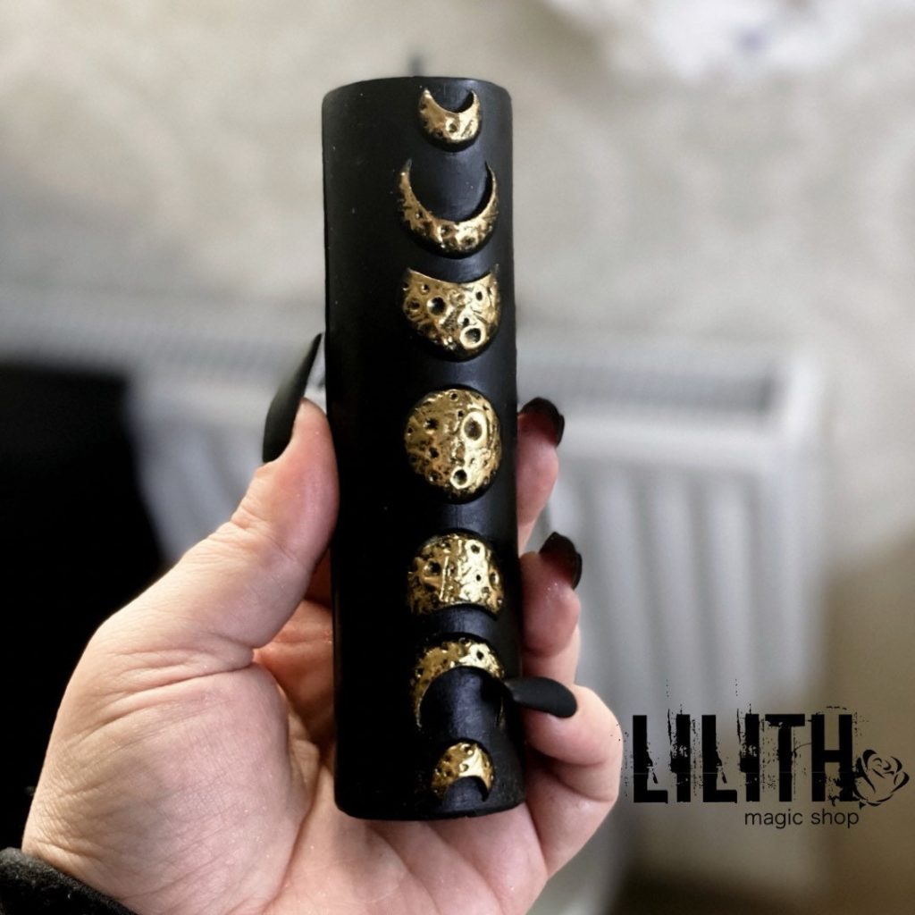 Moon Cycle Beeswax Ritual Candle - Lilith Magic Candles
