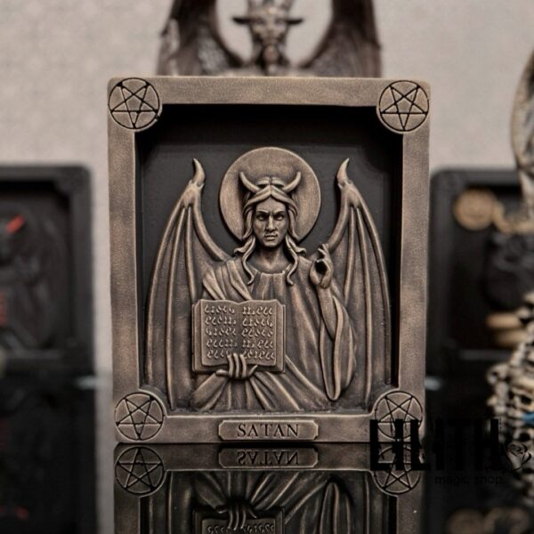 Satan Golden Gypsum Icon for Appealing to Satan or Strengthening Black Magic Spells