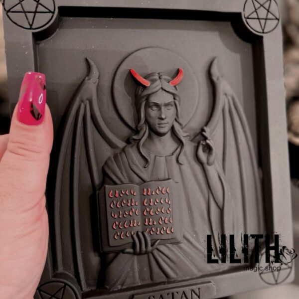 Satan Black Gypsum Icon for Appealing to Satan or Strengthening Black Magic Spells