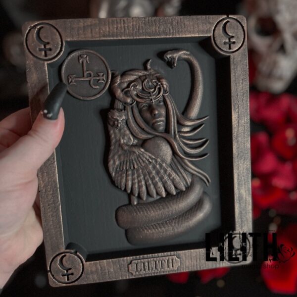 Lilith Golden Gypsum Icon for Appealing to Lilith or Strengthening Black Magic Love Spells