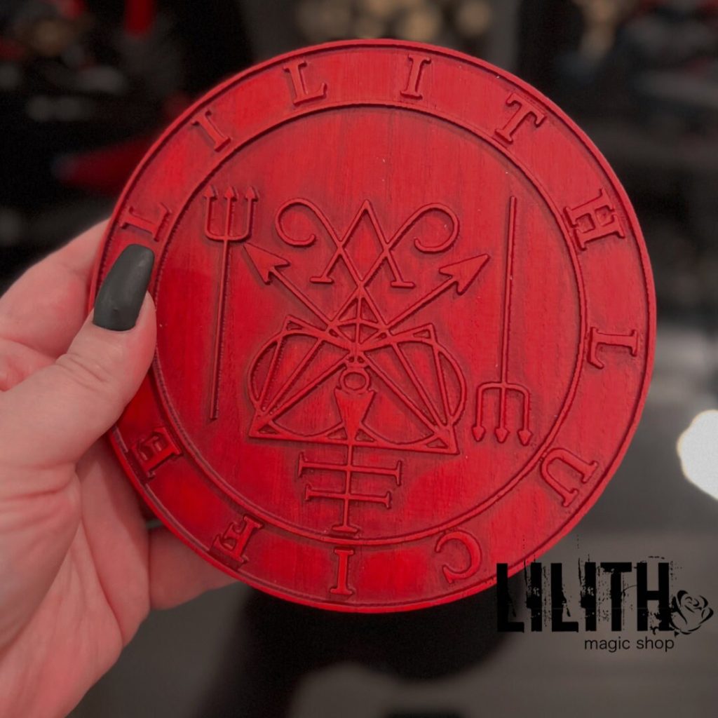 lucifer-lilith-red-wooden-ash-tree-altar-pentacle-lilith-magic-candles