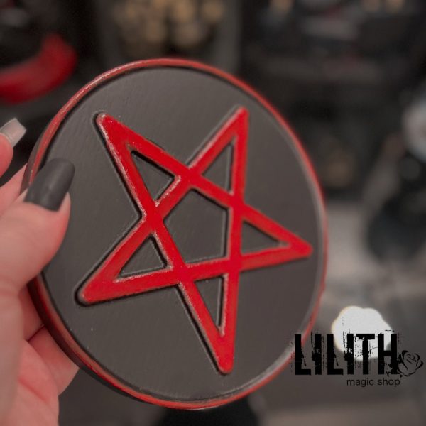 Satan Pentagram Wooden Altar Pentacle for Black Magick Spells