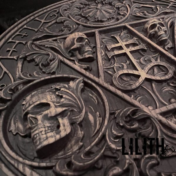 Leviathan Wooden Altar Pentacle for Casting Black Magick Spells