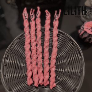 Pink Twisted Intention Beeswax Ritual Candles for Beauty Spells – for Healing/Cleansing and Restoring Feminine Energy/Sensuality/Sexuality