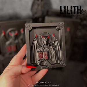 Compact Satan Wooden Icon for Casting Black Magick Spells or Appealing to Satan