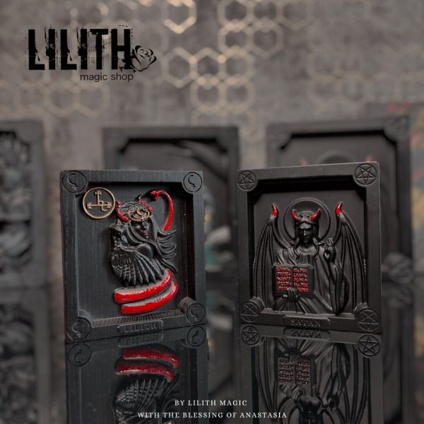 Compact Lilith Wooden Icon for Appealing to Lilith or casting Black Magic Love/Lust Spells (good for journeys)