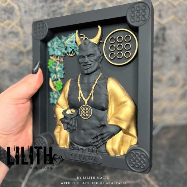 Wealth Demon Mafawa Wooden Icon for Black Magic Money Spells - Image 3
